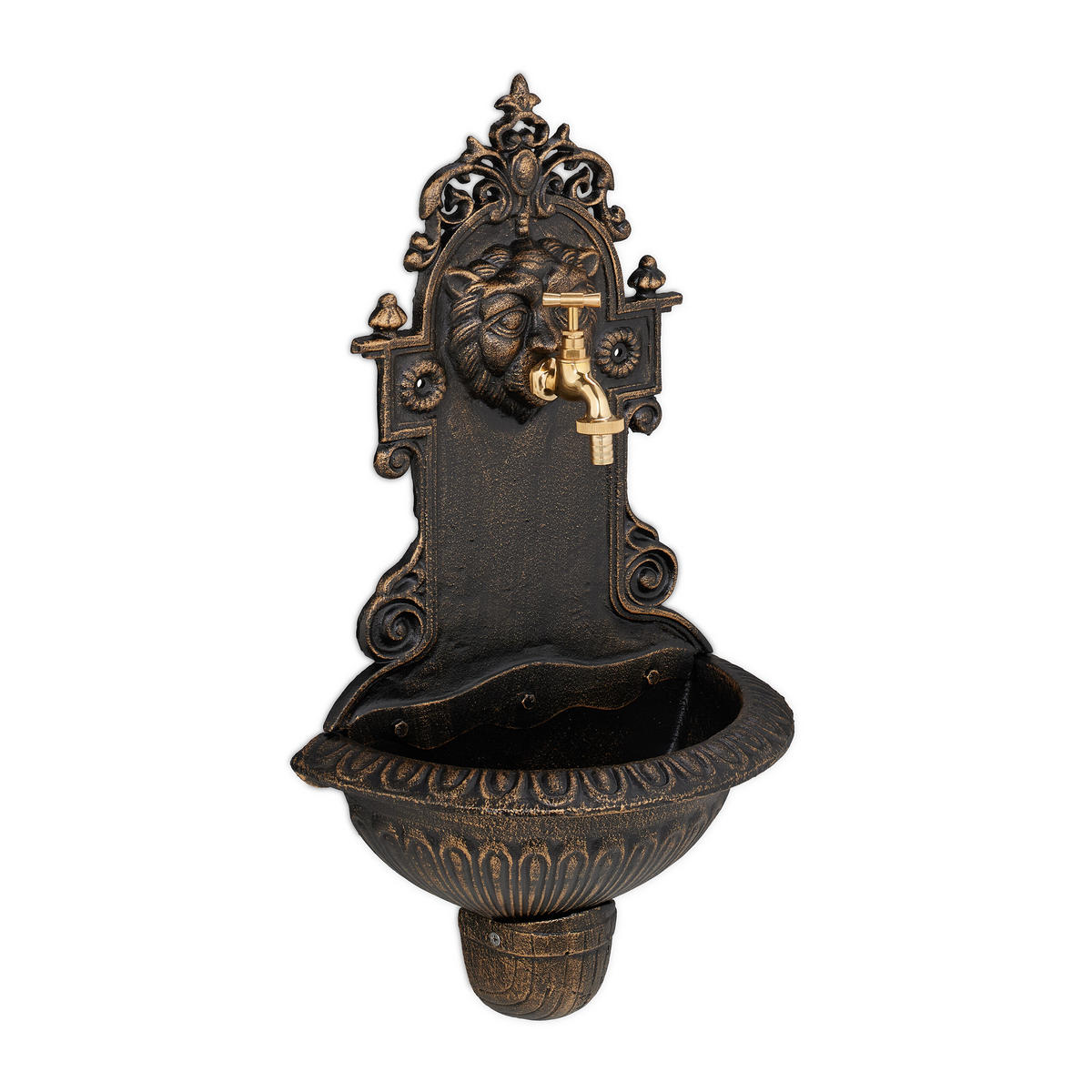 WANDBRUNNEN - Kupferfarben, Metall (18/35/61cm) - Relaxdays