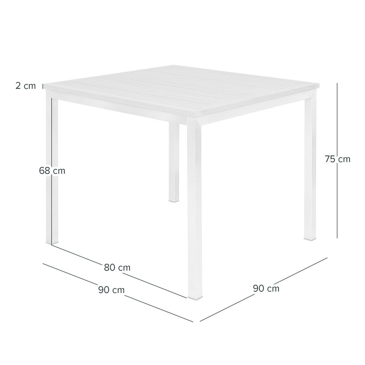 GARTENTISCH - Teak massiv / Edelstahl - Silberfarben/Braun, Holz/Metall (90/90/75cm) - home24