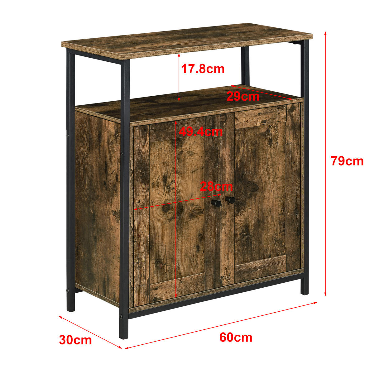 BEISTELLTISCH Aremark - Braun, Holzwerkstoff (30/66/79cm) - [en.casa]
