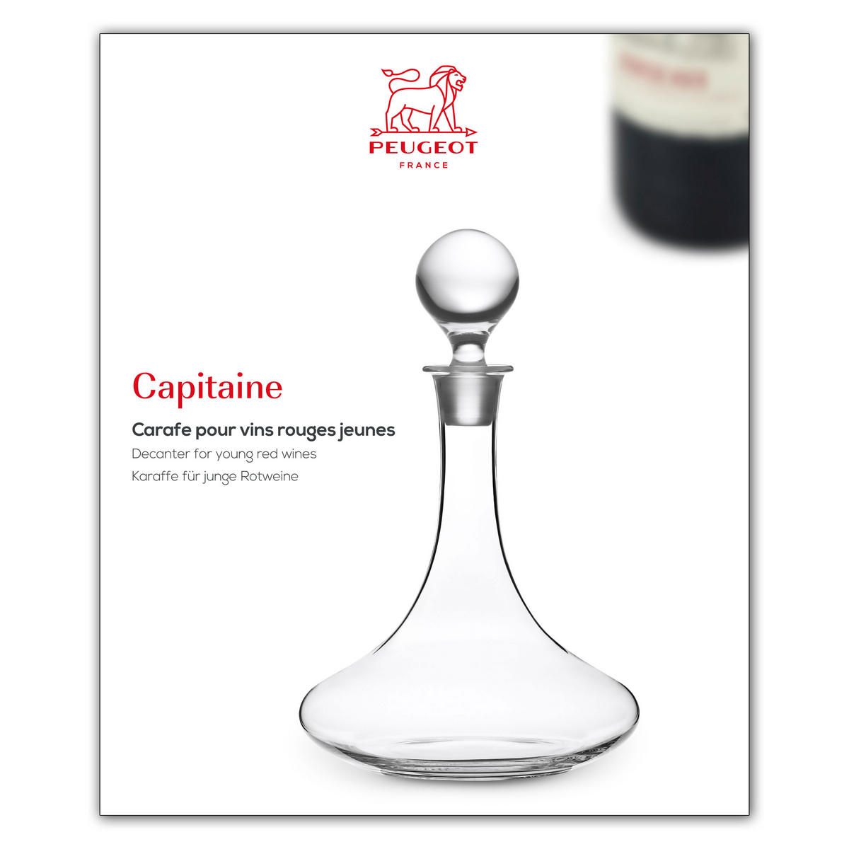 DEKANTER Capitaine 750ml Mundgeblasenes Glas - Transparent, Glas (0.8L) - PEUGEOT