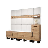 GARDEROBEN-SET 196/210/45,6 - Schwarz/Eiche Artisan, Holz/Kunststoff (210/196/45.6cm) - Abiks Möbel