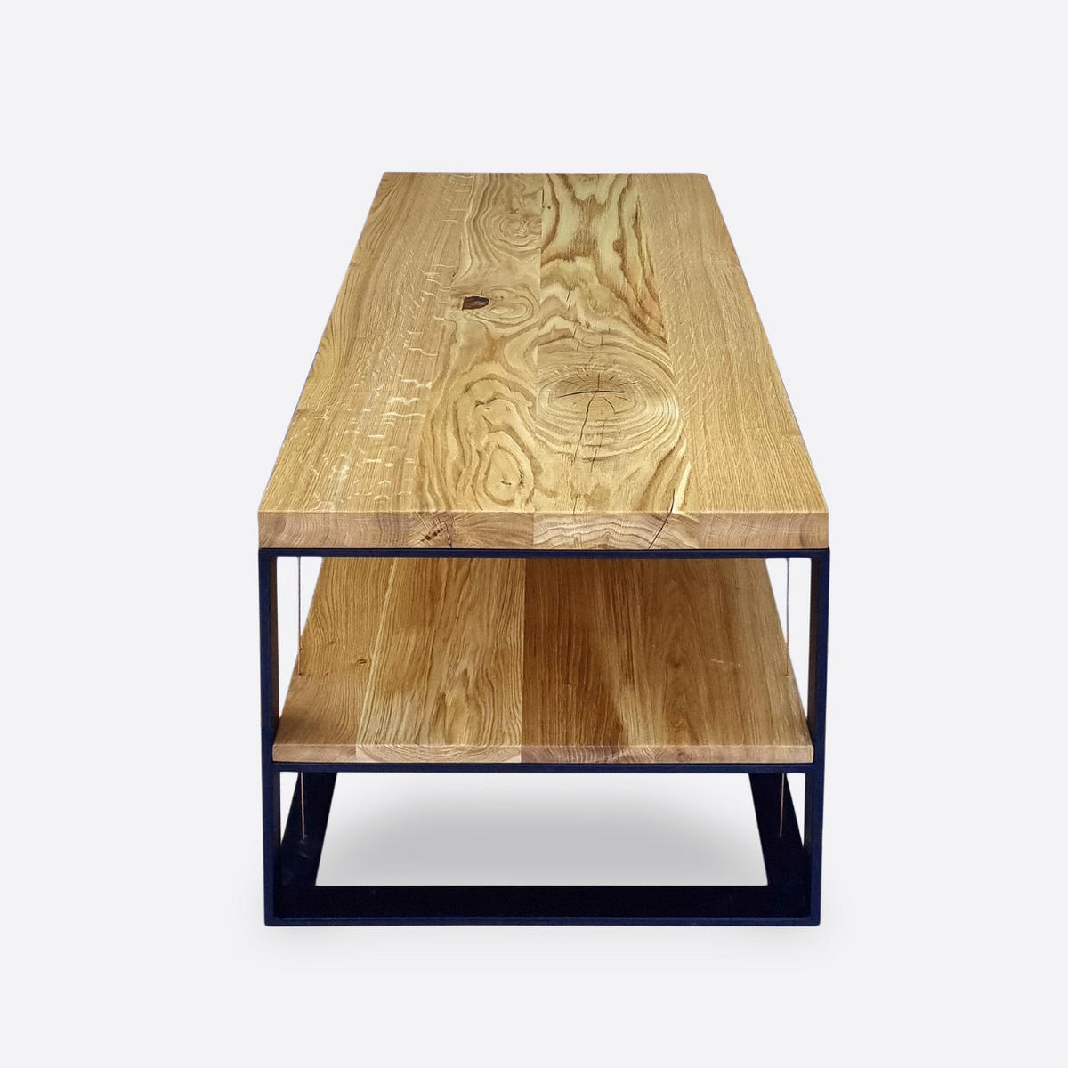 WOHNZIMMERTISCH Industrie Optik aus Massivholz fürs Wohnzimmer IBSEN - Eichefarben, Holz (50/100/45cm) - Rawood Furniture