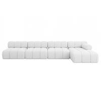 ECKSOFA modulares Sofa Razon-L3 - 380x160x70 cm Weiß Bouclé - Weiß, Holzwerkstoff/Textil (380/160cm) - ALTDECOR