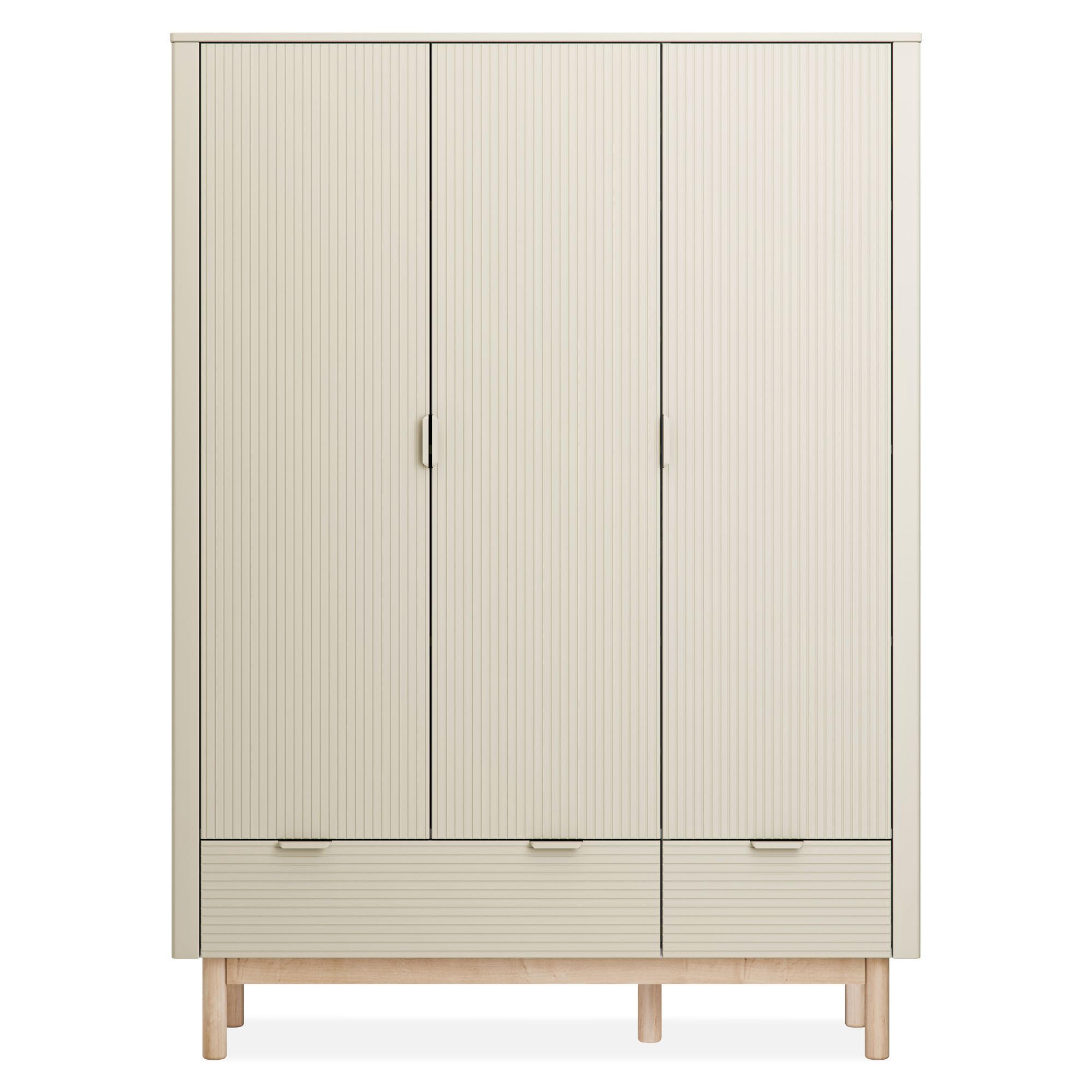 KLEIDERSCHRANK Drehtürenschrank LOTTI - Beige, Holz (145/198/53cm) - KONSIMO®