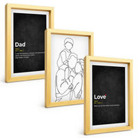 BILDER SET 3er Set - 20x30 cm Goldrahmen - Familiengeschichte, Kunst, Liebe, Vaterschaft - Goldfarben, Kunststoff (20/30cm) - TULUP