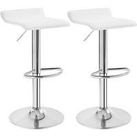 BARHOCKER 2er Set, Höhenverstellbarer, aus Kunstleder Metall - Weiß, Metall (38.5/84/39.5cm) - Woltu