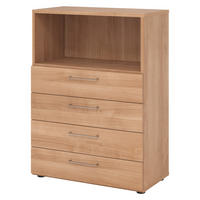 SCHUBLADENSCHRANK - 4 Schübe 42/80/110 cm in Nussbaumfarben - Nussbaumfarben, Holzwerkstoff (80/110/42cm) - bümö