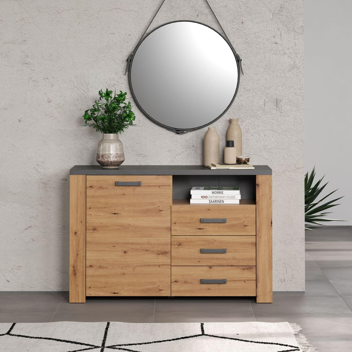 SIDEBOARD Follow Eiche Dekor - Eichefarben, Holzwerkstoff (127/127/83cm) - Trendteam