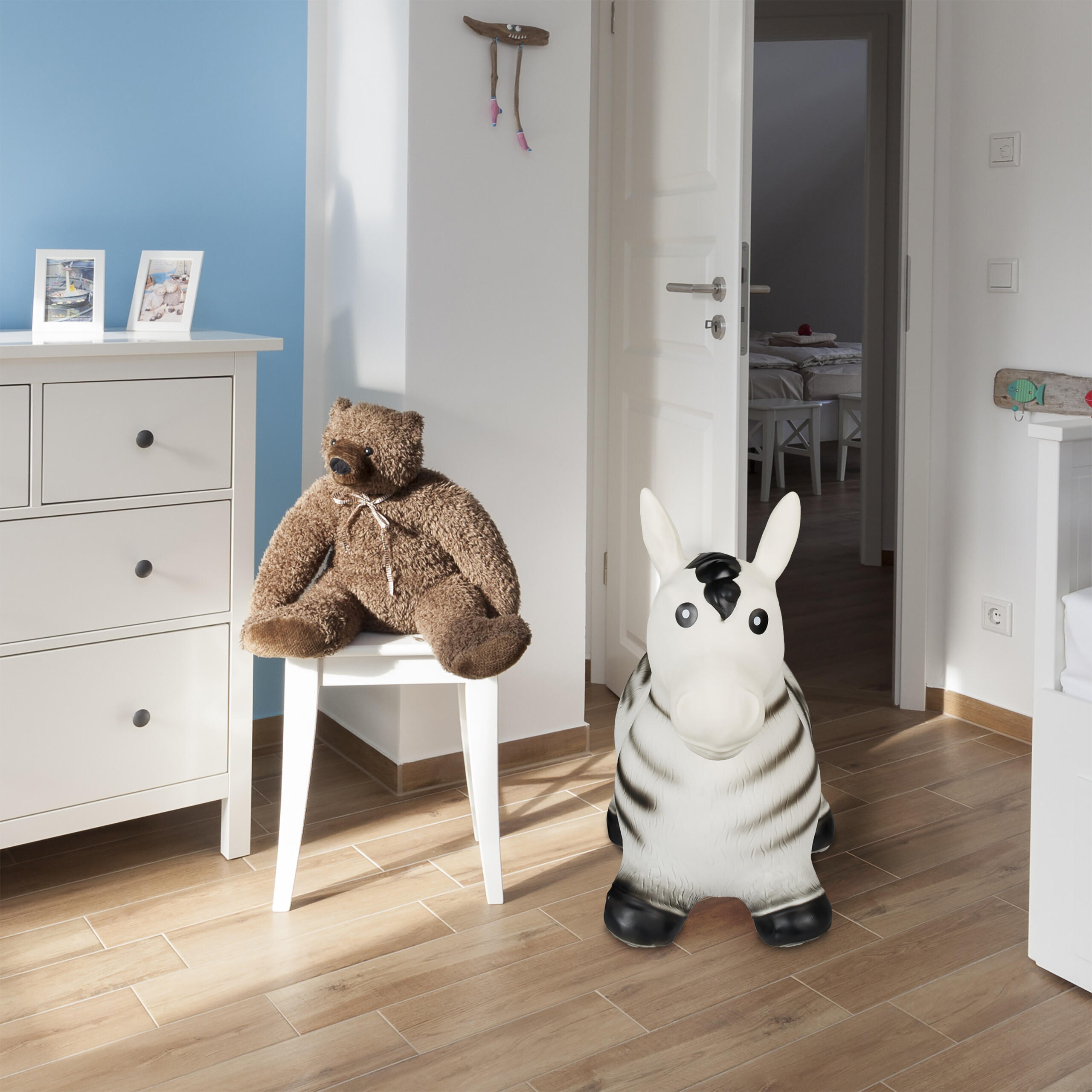 HÜPFTIER - Weiß, Kunststoff (54/47/26cm) - Relaxdays