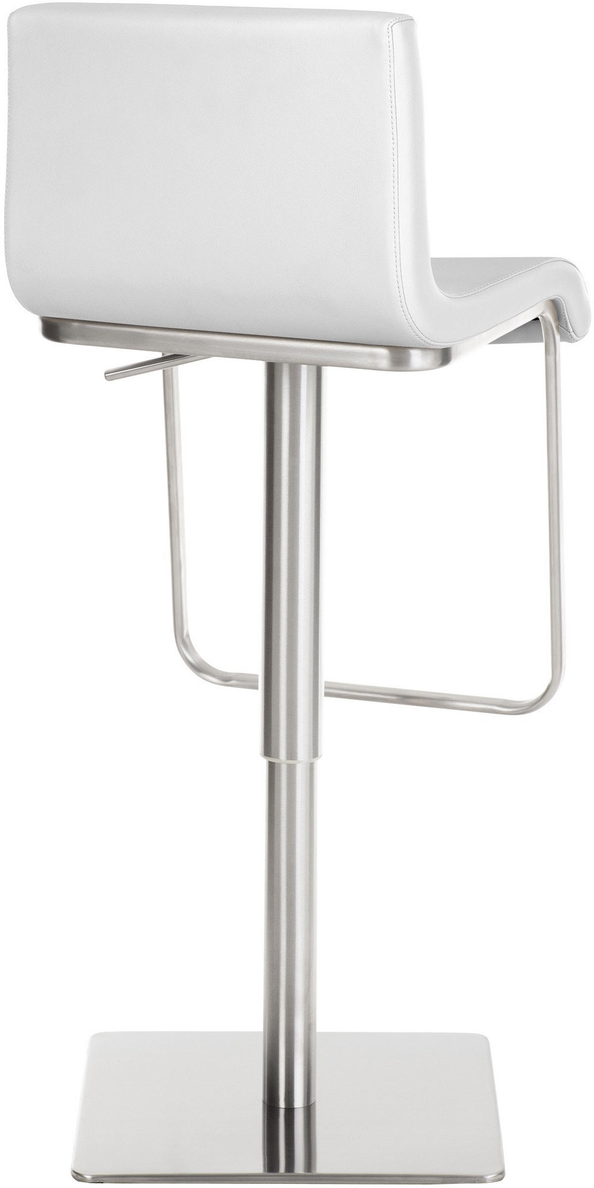 BARHOCKER Lederlook Weiß - Edelstahlfarben/Weiß, Textil/Metall (39/80/46cm) - CLP