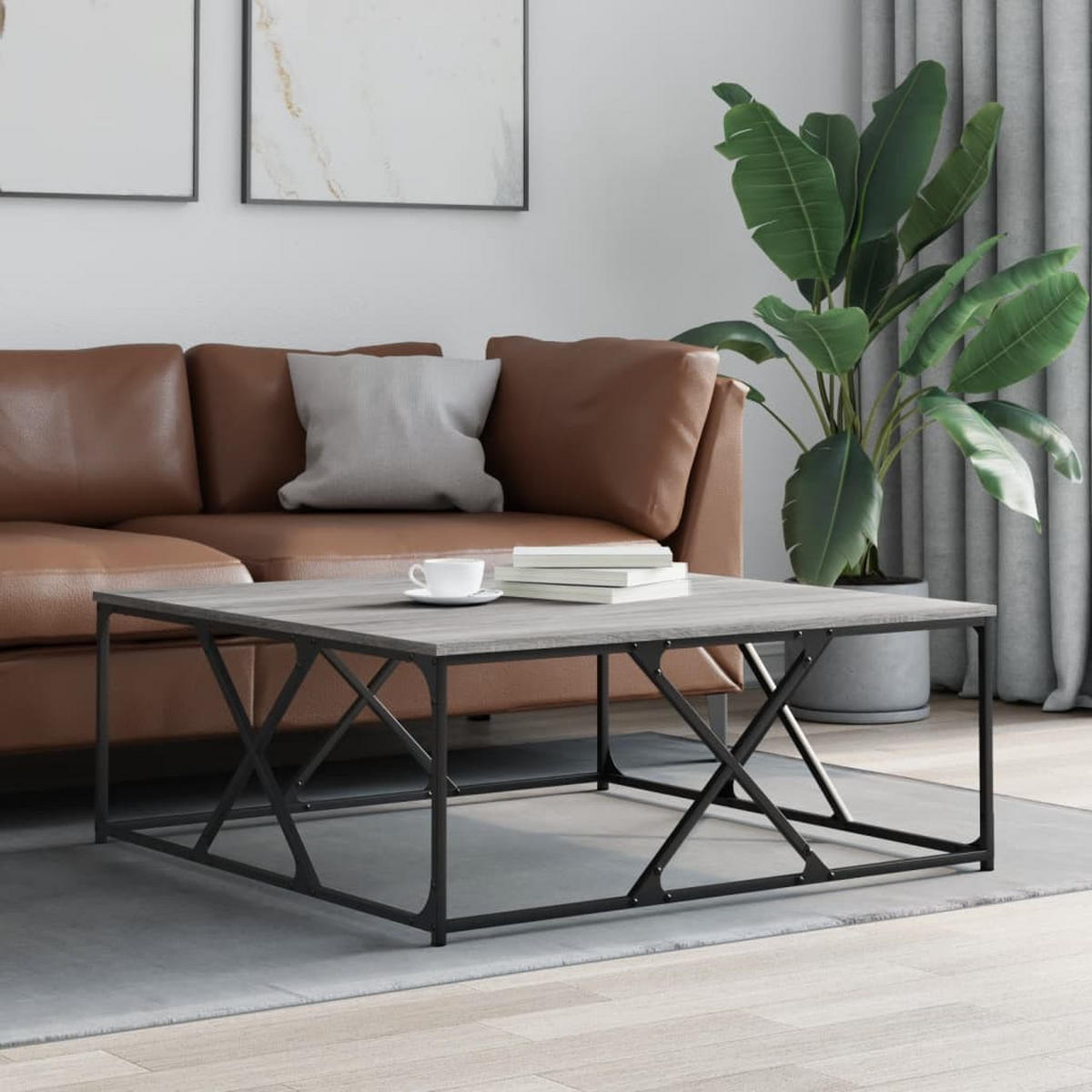 COUCHTISCH Grau Sonoma 100x100x40 cm Holzwerkstoff - Grau, Holzwerkstoff (100/100/40cm) - furnicato