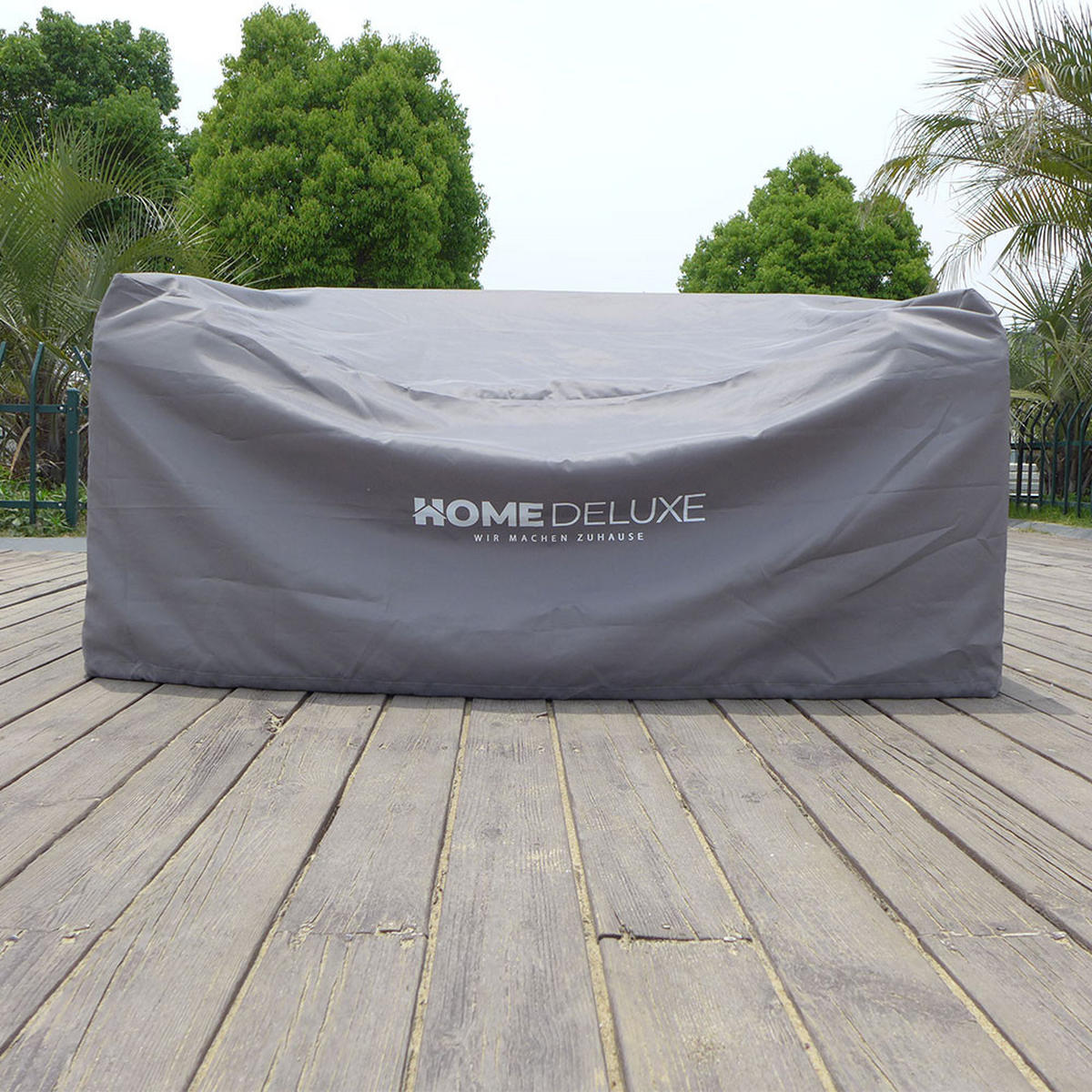 ABDECKUNG CAPE HOLBY - Grau, Textil (167/72/105cm) - Home Deluxe