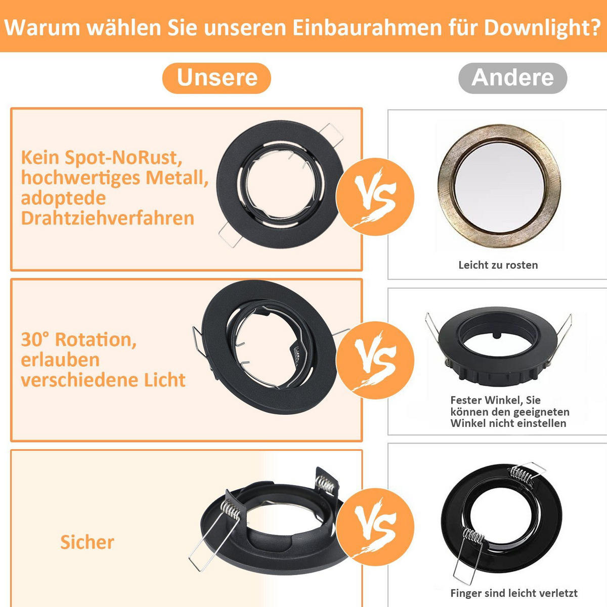 ZAPUŠTĚNÉ bodové svítidlo Ahaus II 9/9/3 cm (sada 12 ks) - černá, kov (9/9/3cm) - Nettlife
