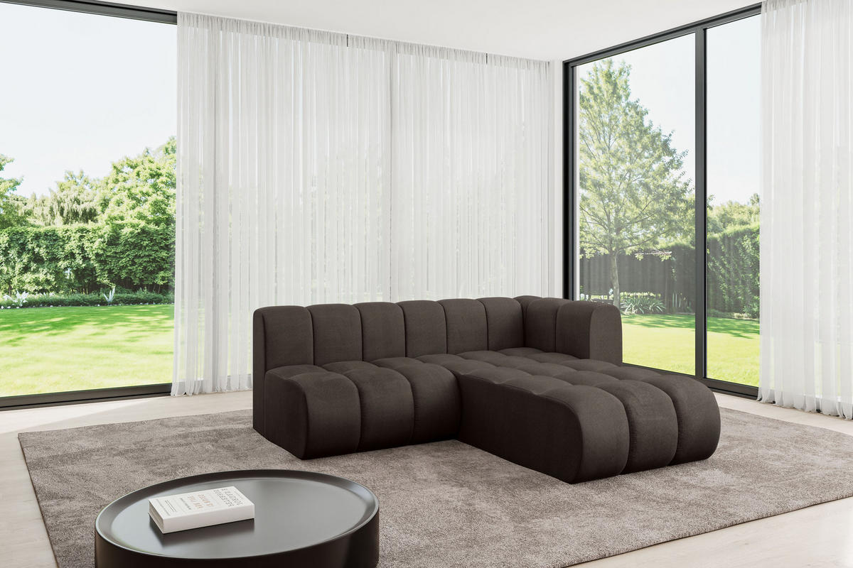 ECKSOFA modulares Sofa Darnel-L1 - 205x177x70 cm Braun - Braun, Holzwerkstoff/Textil (205/177cm) - ALTDECOR