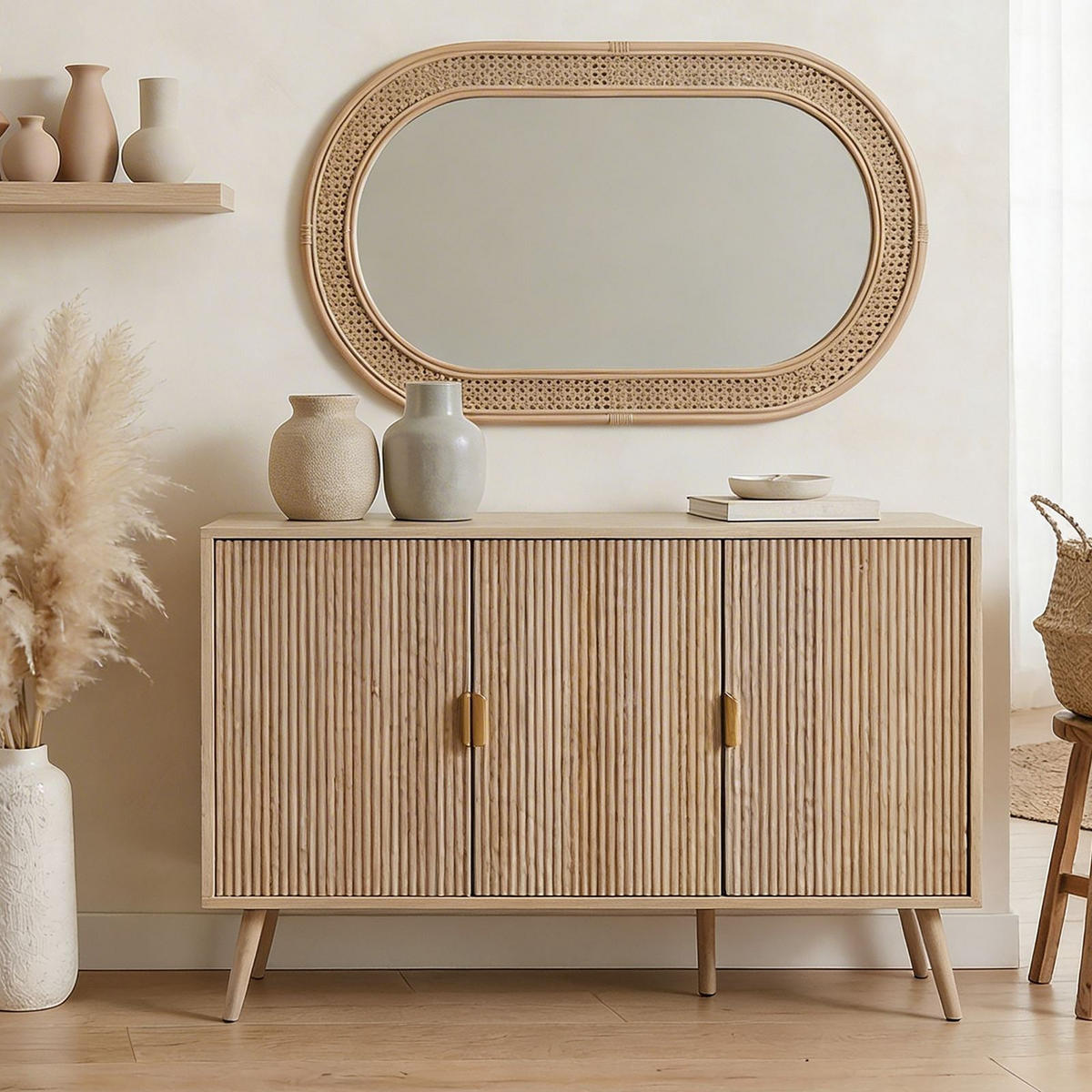 SIDEBOARD ALMA Eiche - Eichefarben, Holzwerkstoff (120/76/40cm) - IDIMEX