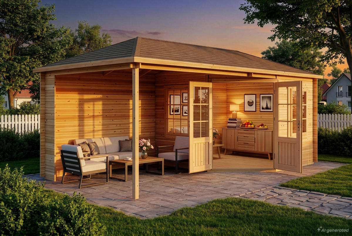GARTENHAUS Holz Mosel - Naturfarben, Holz (614/274/317cm) - Alpholz