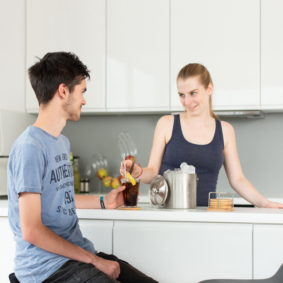 EISBEHÄLTER Eiszange - Silberfarben, Metall (13/17cm) - Relaxdays