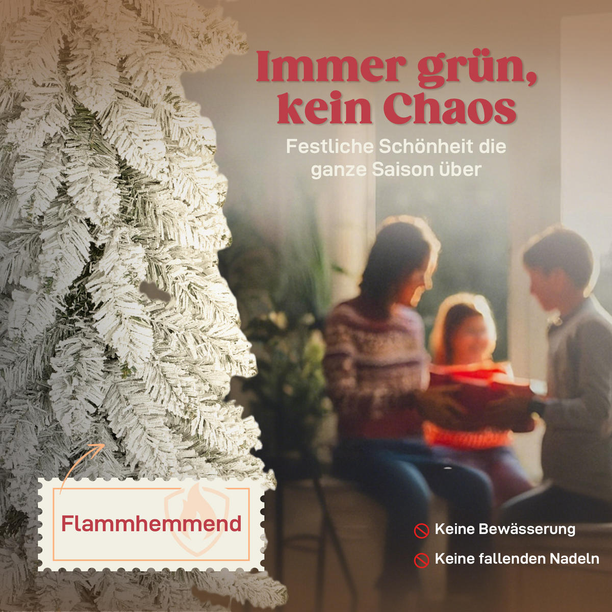 KÜNSTLICHER-WEIHNACHTSBAUM 3er-set mit Schnee 90/120/150 cm mit Metallständer - Grün, Kunststoff (150cm) - HOMCOM