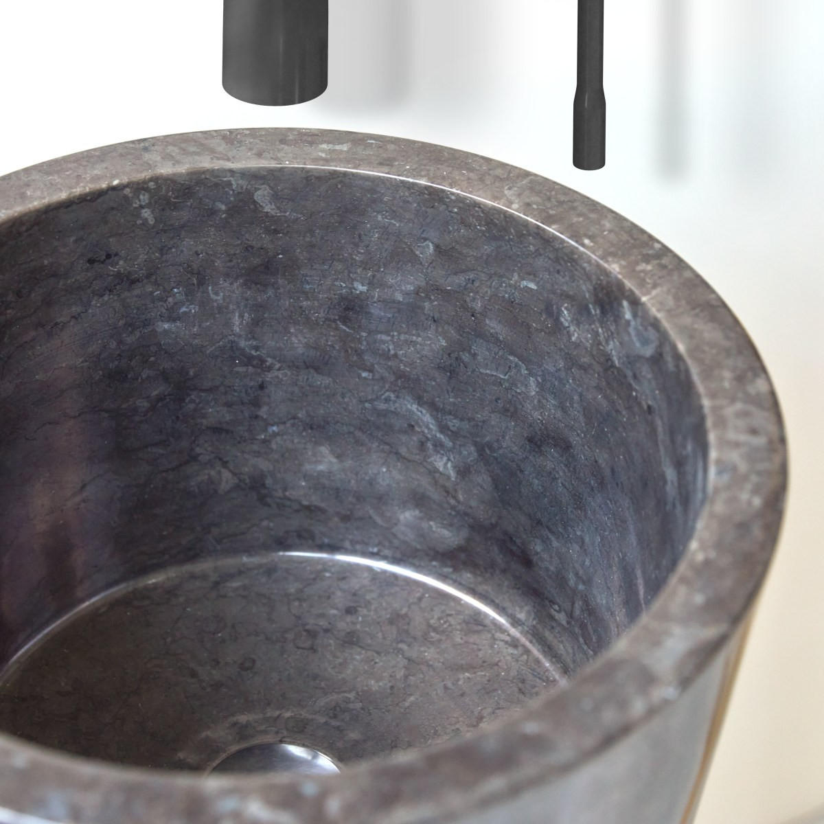 WASCHBECKEN Koni Grau aus Marmor - Grau, Stein (40/90/40cm) - Tikamoon