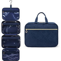 KULTURTASCHE Damen Dunkelblau mit Haken 28 cm - Dunkelblau, Textil (20/11/28cm)