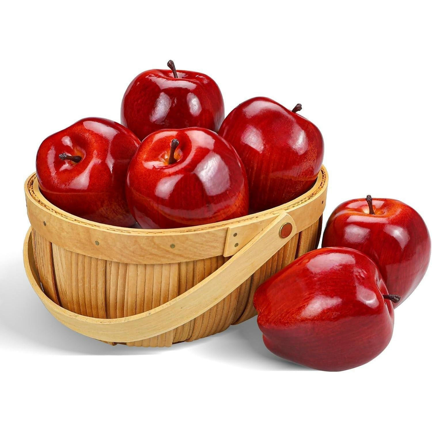 KÜNSTLICHE Äpfel 6 Stück - Rot, Kunststoff (7.9cm)