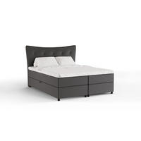 BOXBETT Nevada 160 x 200 cm Doppelbett mit hochwertiger Bonell-Matratze und Topper - Dunkelgrau - Dunkelgrau, Holz (160/200cm) - Panda Möbel