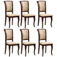 ESSZIMMERSTÜHLE Olivia 6-teilig Nussbaum dunkel / Beige - Beige/Braun, Holz (45/96/42cm) - Feldmann-Wohnen