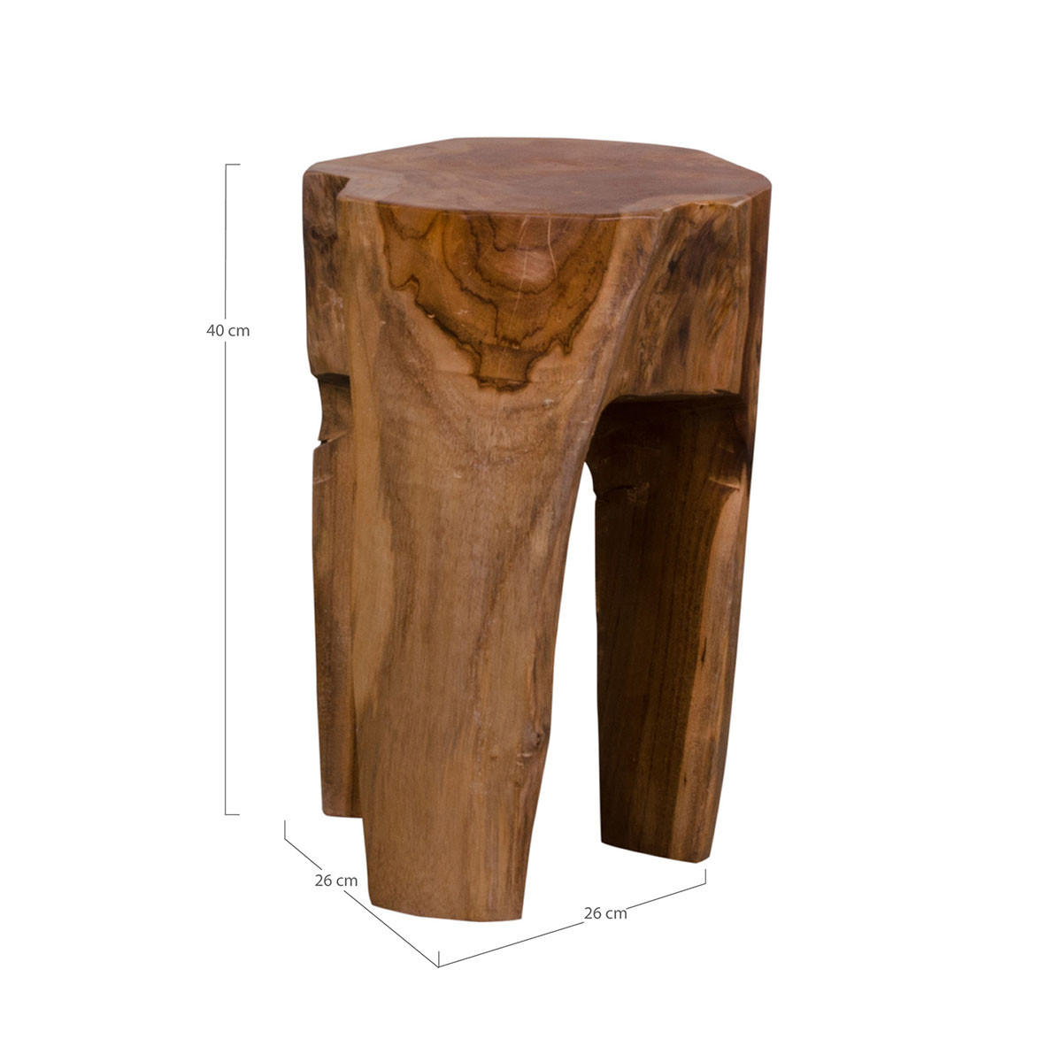 STUHL Teak Natur - Braun, Holzwerkstoff (26/40/26cm) - ebuy24