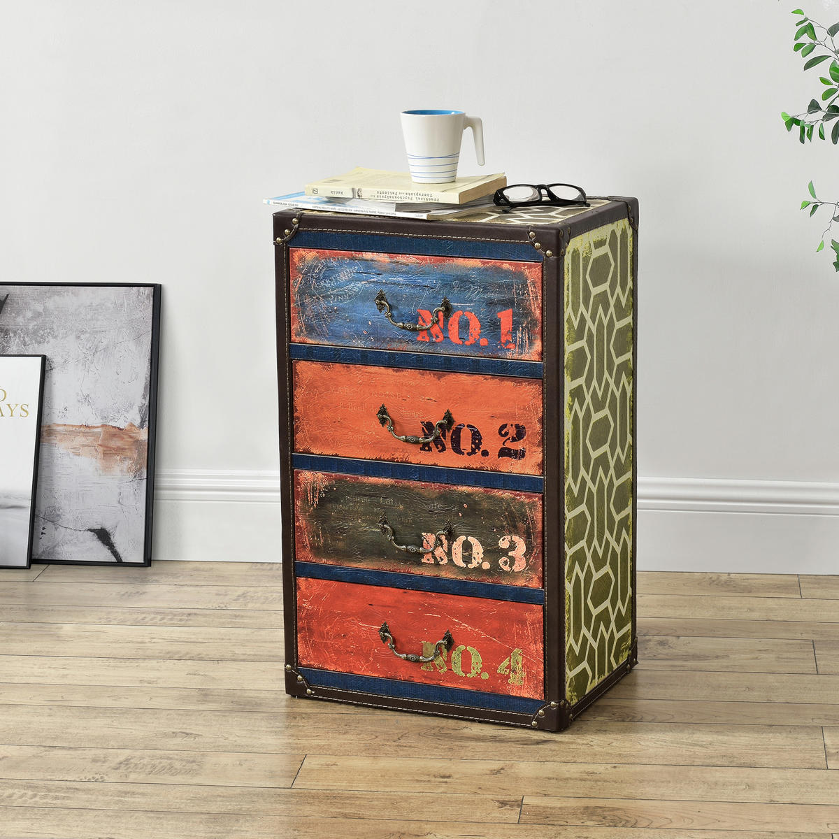 KOMMODE Goslar - Multicolor, Holzwerkstoff (40/30/66cm) - [en.casa]
