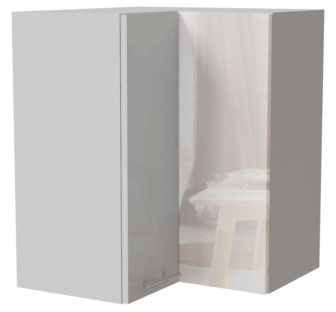 ECKHÄNGESCHRANK Essen W12/60 Weiß Hochglanz / Weiß Matt 60 / 60 / 72cm - Weiß Hochglanz/Weiß, Holz/Holzwerkstoff (60/72/60cm) - Feldmann-Wohnen