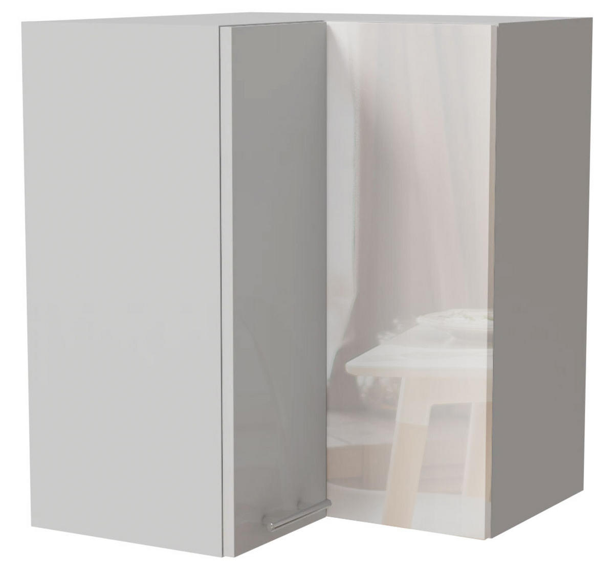 ECKHÄNGESCHRANK Essen W12/60 Weiß Hochglanz / Weiß Matt 60 / 60 / 72cm - Weiß Hochglanz/Weiß, Holz/Holzwerkstoff (60/72/60cm) - Feldmann-Wohnen