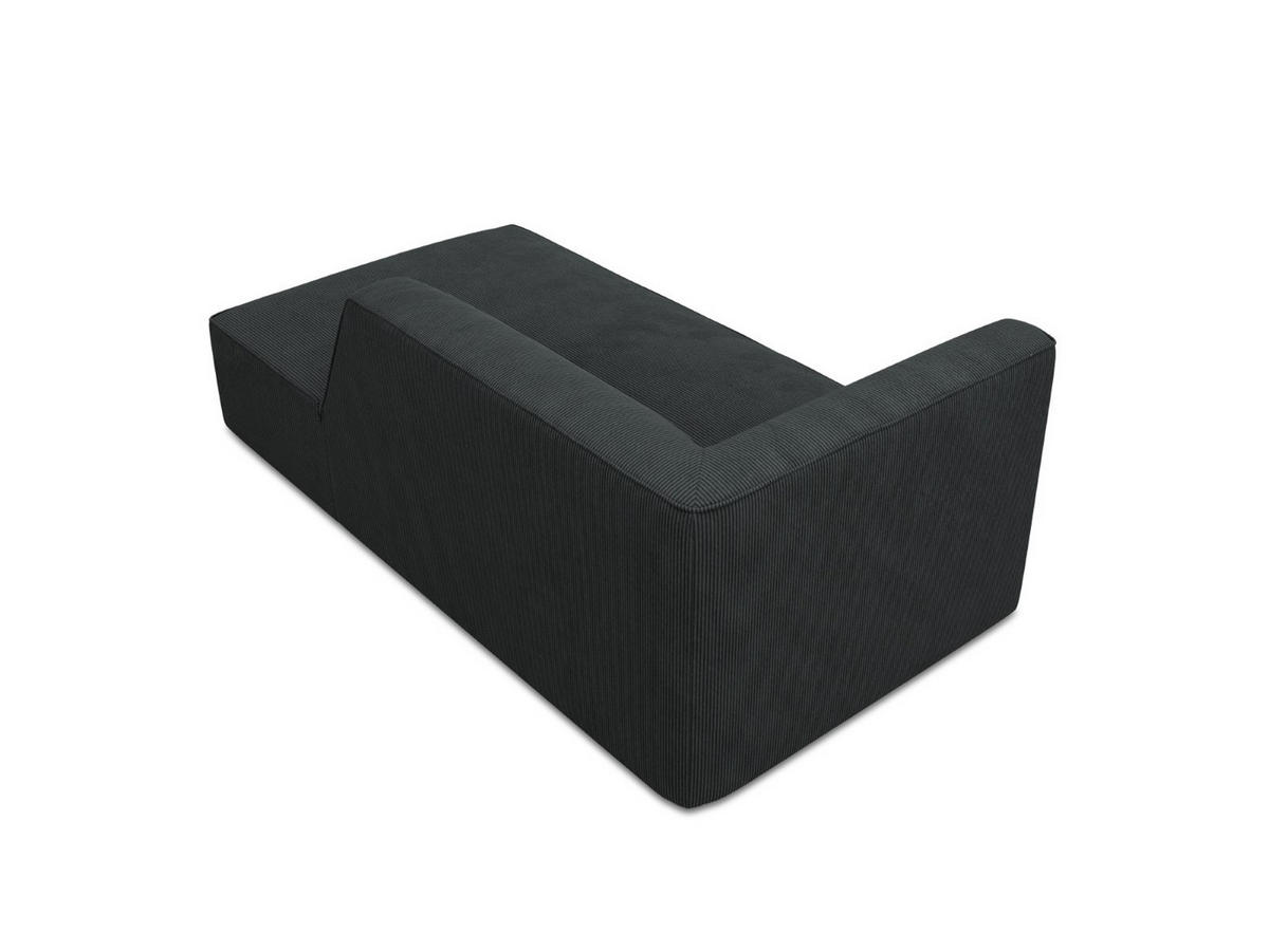 CHAISELONGUE rechts Ruby aus Cord schwarz - Schwarz, Textil (93/69/180cm) - Micadoni