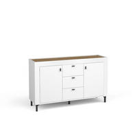 KOMMODE Mossa Weiß, Kombikommode mit Schubladen - Schwarz/Weiß, Holzwerkstoff (137/84/40cm) - Bettso