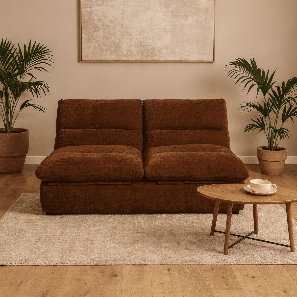 SOFA Nuvia Doppel 2-Sitzer - Schokolade - Braun, Textil (160/73/100cm) - COCO Living