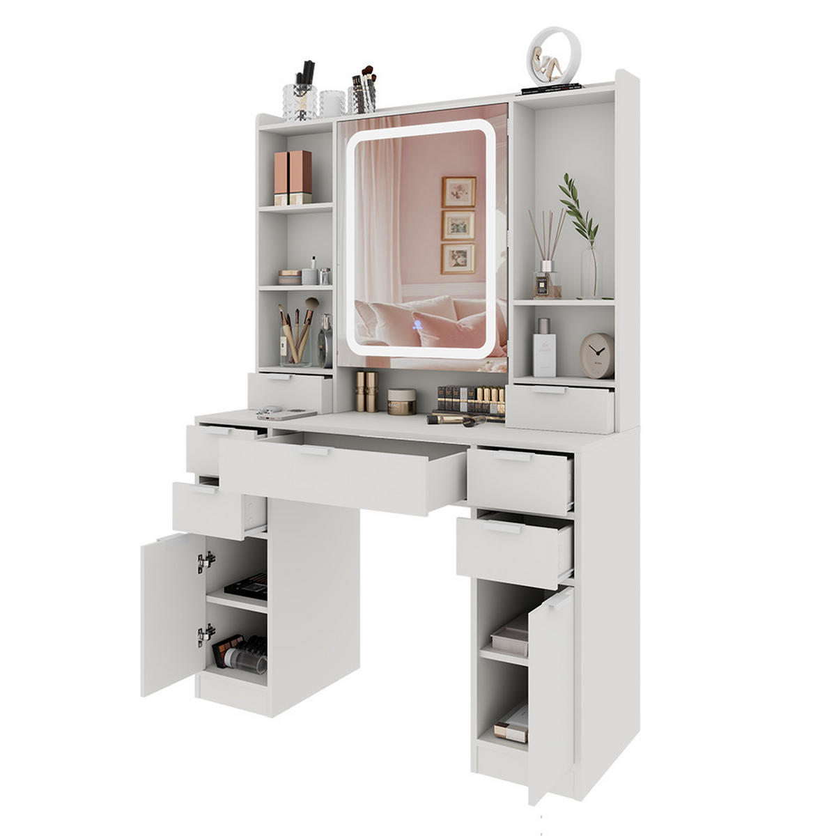 TOALETNÍ STOLEK Solea Bílá - bílá, kompozitní dřevo (105/156/40cm) - Vicco