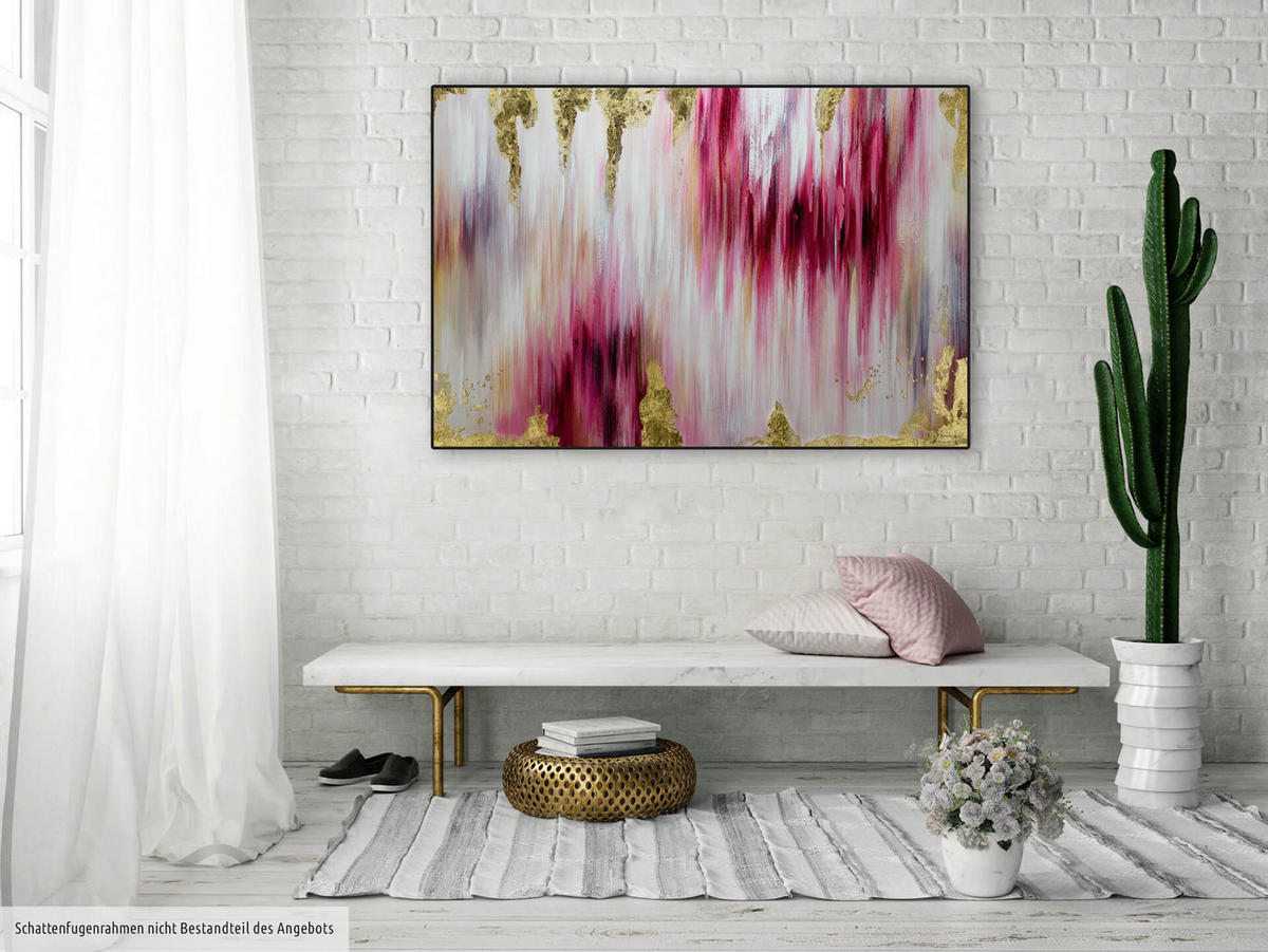 ACRYLBILD HANDGEMALT 120/80 cm - Pink, Holz/Textil (120/80cm) - KUNSTLOFT