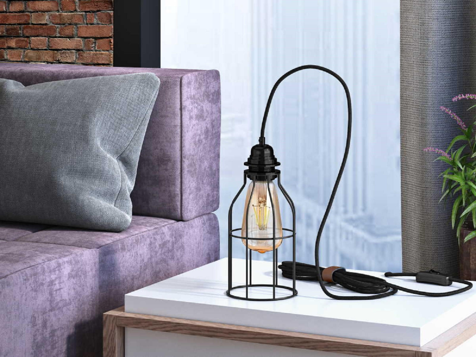 HÄNGELAMPE Bala mit Kabel und Schalter schwarz - Schwarz, Textil (450/1/450cm) - HOOPZI