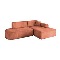 ECKSOFA Ottomane Rechts IREA-L1-v3 - 232x165x77 cm Apricot - Koralle, Holzwerkstoff/Textil (232/165cm) - ALTDECOR