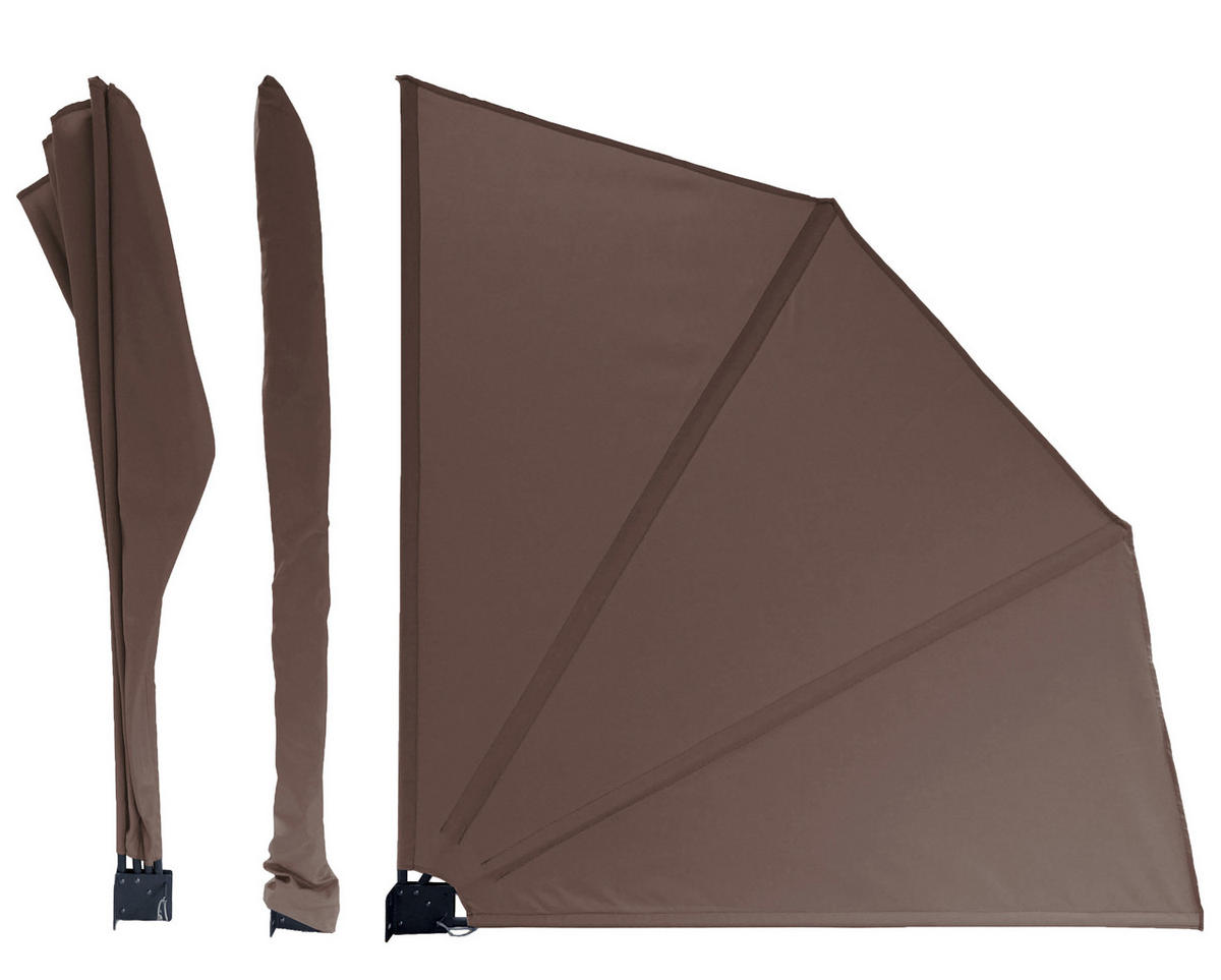 SICHTSCHUTZFÄCHER 115x115 cm Beigegrau mit Easy Mount Wandplatte - Taupe, Metall (2/115cm) - QUICK STAR
