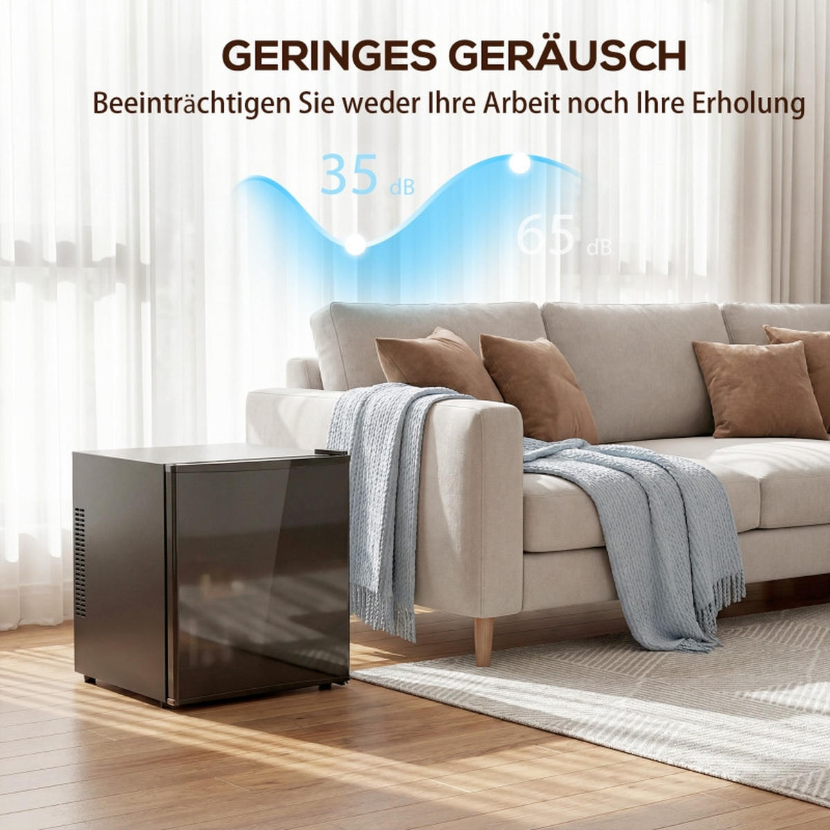 MINIKÜHLSCHRANK 44L & einstellbarem Thermostat 43x51x51,3 cm - Schwarz, Metall (43/51.3/51cm)