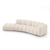 SOFA modular links Lupine aus Chenille-Stoff leichtes beige 5 Sitzplätze - Creme, Textil (166/70/335cm) - Micadoni
