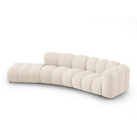 SOFA modular links Lupine aus Chenille-Stoff leichtes beige 5 Sitzplätze - Creme, Textil (166/70/335cm) - Micadoni