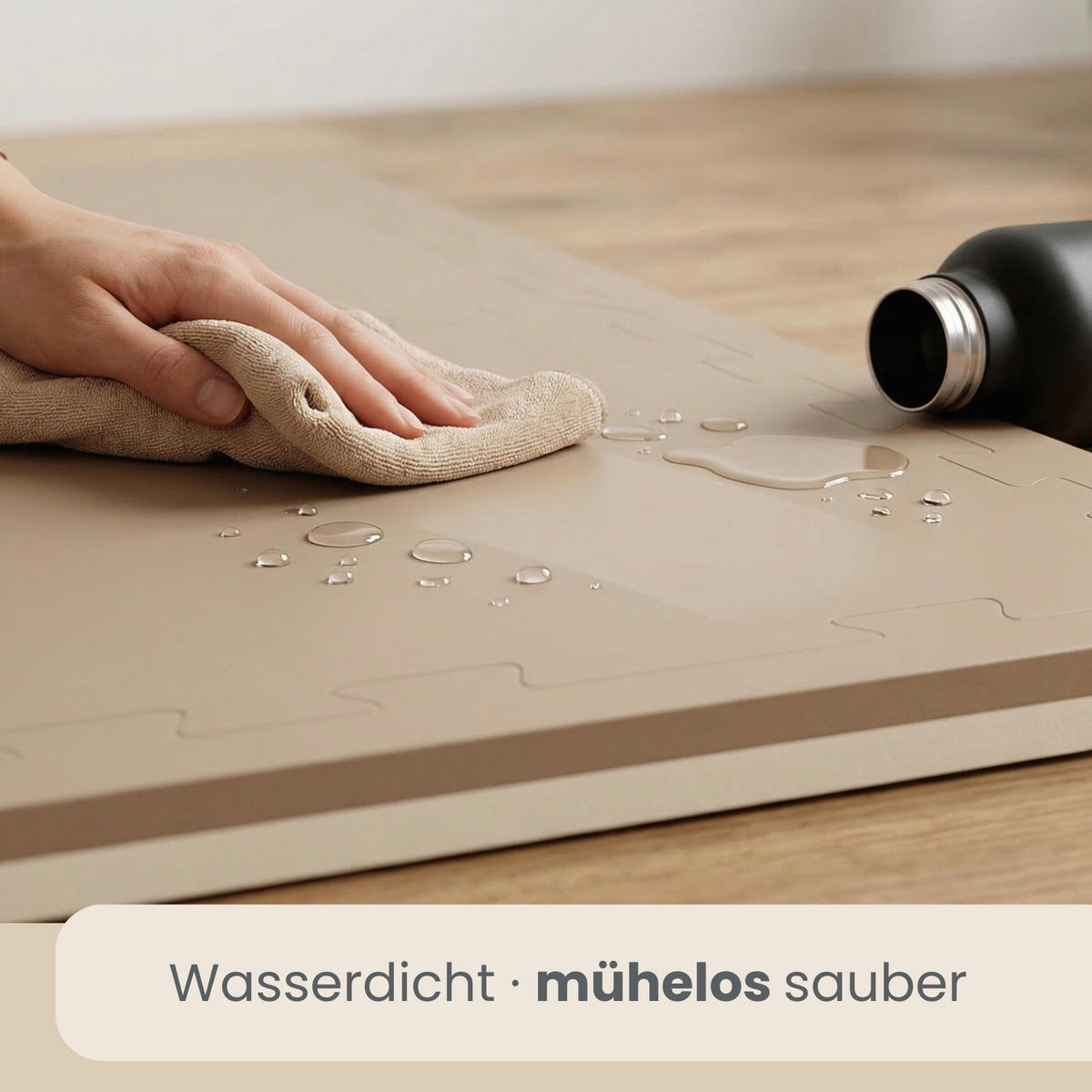 BODENSCHUTZMATTE 50x50x4 cm, Beige, 4er Set - Beige, Kunststoff (50/50/4cm) - eyepower