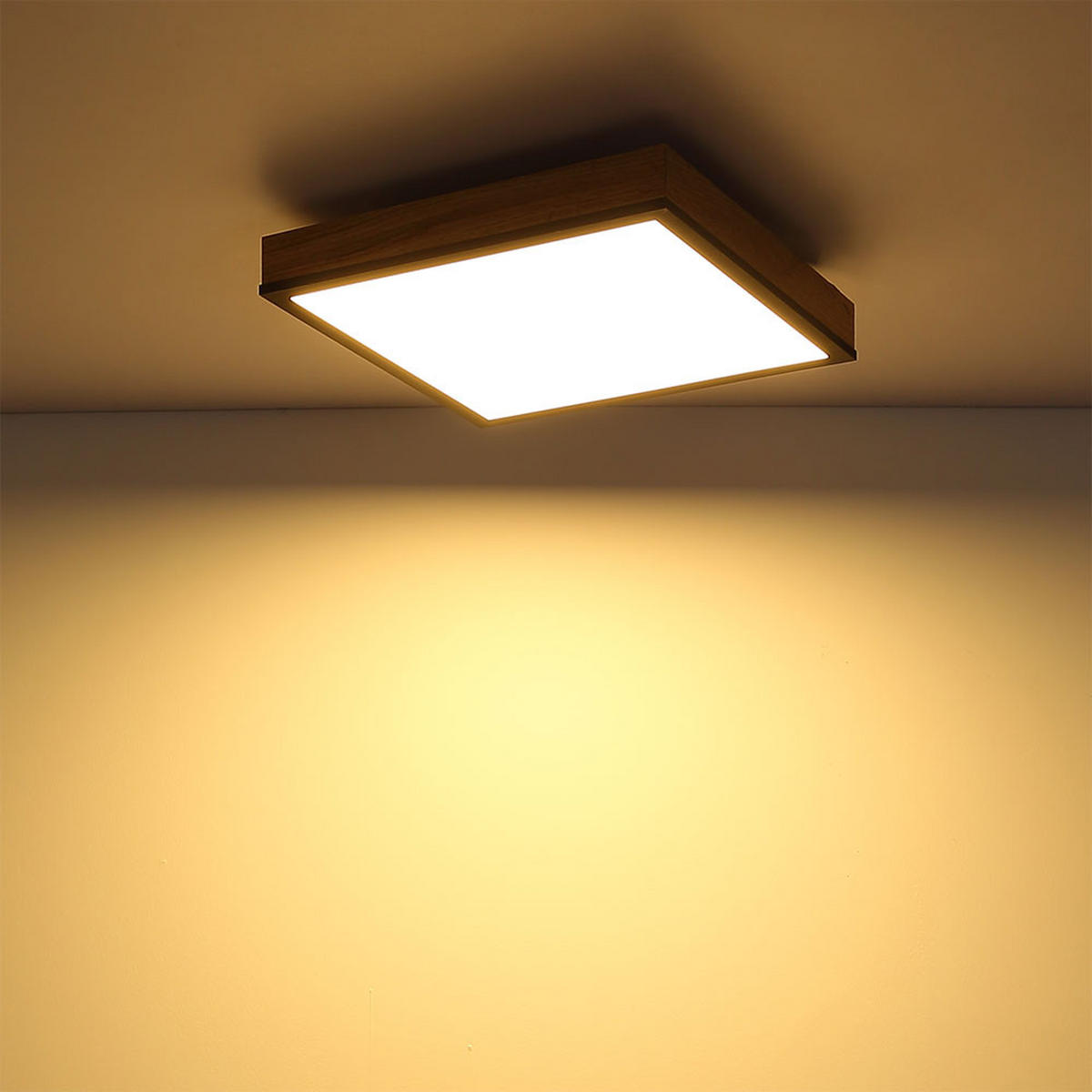 LED DECKENLEUCHTE DORO MDF Grau - Grau, Metall (45/45/6.5cm) - Globo Lighting