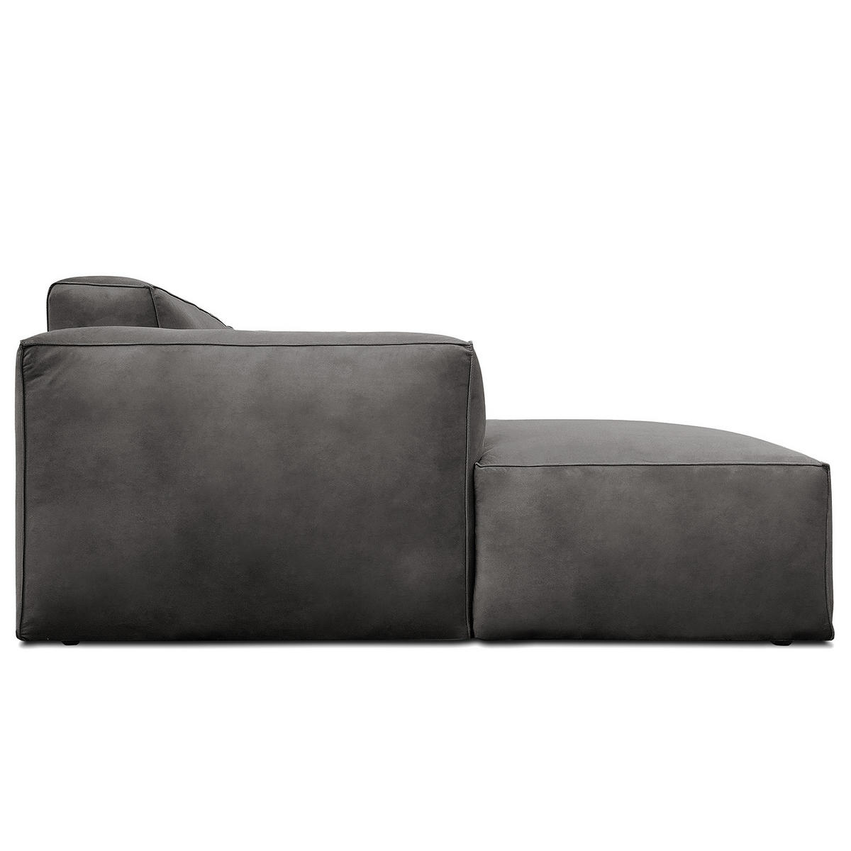 ECKSOFA mit Longchair - Schwarz/Grau, Kunststoff/Textil (345/170cm) - home24
