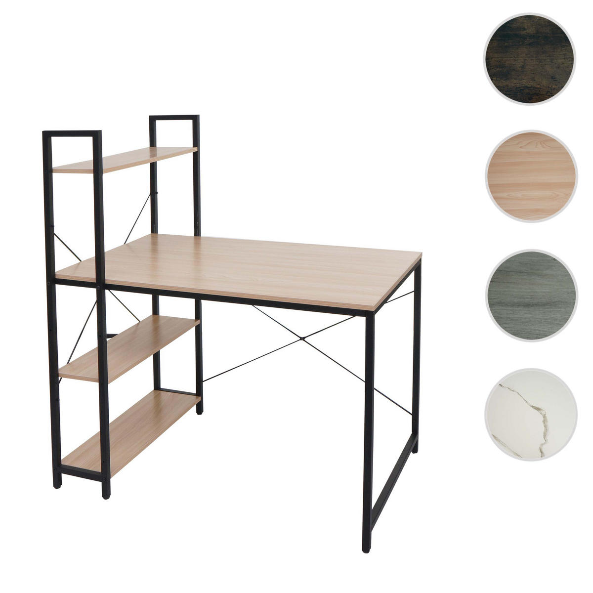 SCHREIBTISCH MIT REGAL eckig Beige - Beige, Holzwerkstoff (60/100/120cm) - MCW