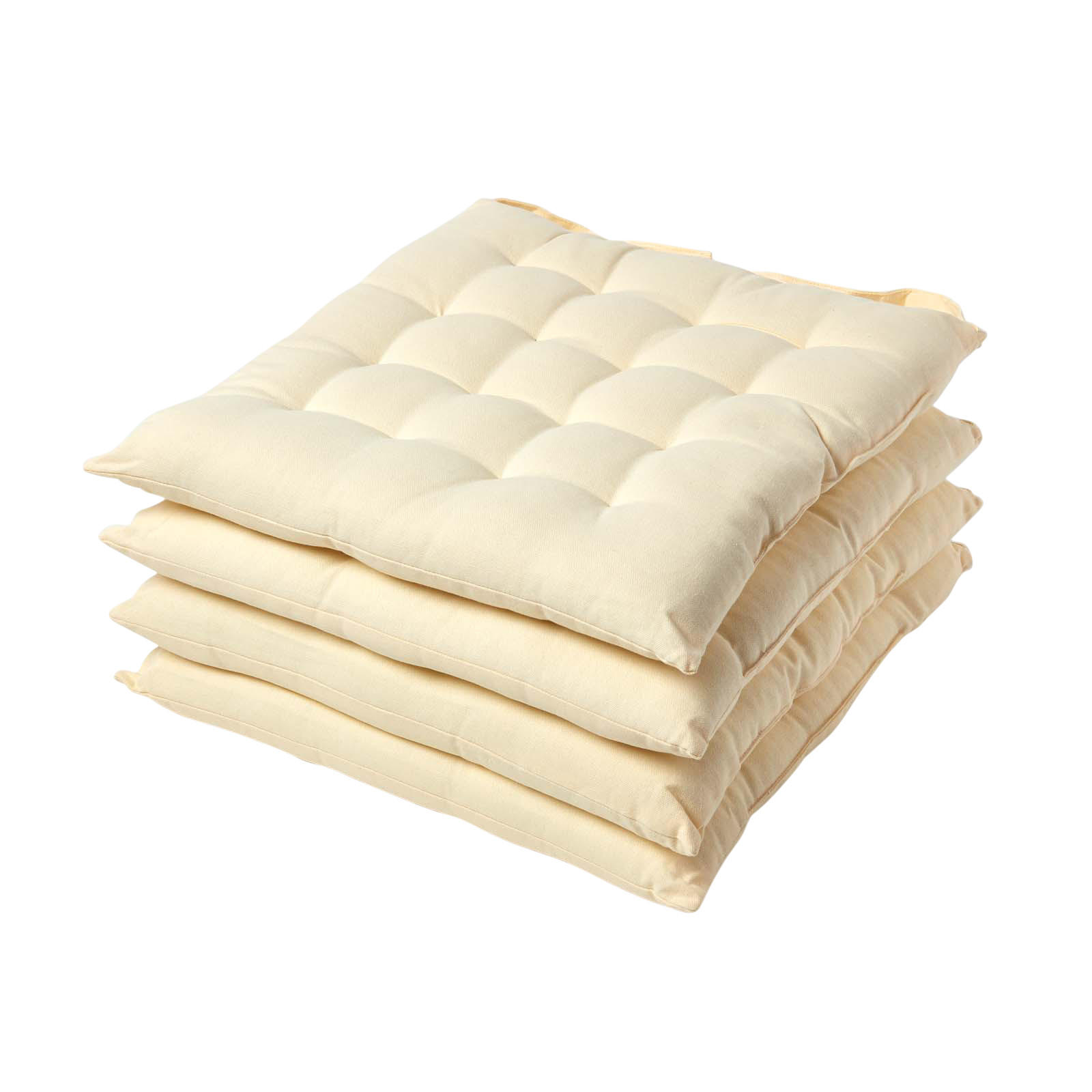 STUHLKISSEN 4er-Set creme 40/40/6,5 cm - Creme, Textil (40/40/6.5cm) - Homescapes