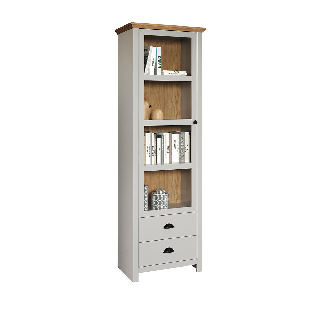 VITRINE Landside Grau - Grau, Holzwerkstoff (65/201/41cm) - ebuy24