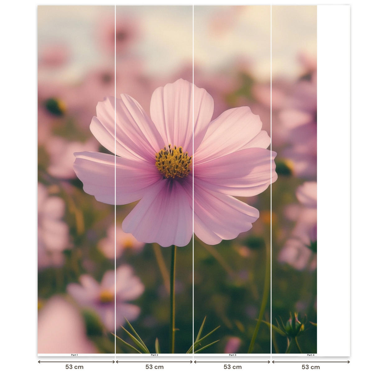 TAPETE - Blumen - Lila - Unscharf - 180x220 cm - Rosa, Papier (180/220cm) - OnlyWow