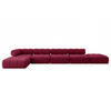 ECKSOFA modulares Sofa Kerru-L3 - 475x190x70 cm Bordeauxrot Velours - Bordeaux, Holzwerkstoff/Textil (475/190cm) - ALTDECOR